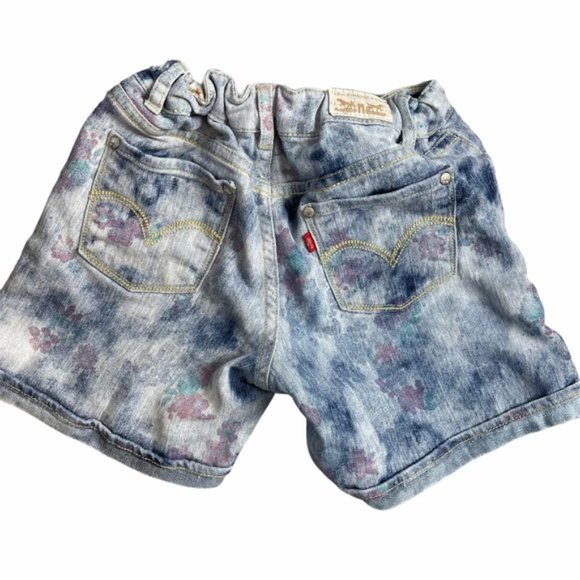 LEVI'S Light Wash Flower Print Girl Shorts Size 16 - Picture 2 of 7